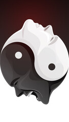 Fototapeta premium Yin yang symbol. Two abstract human heads