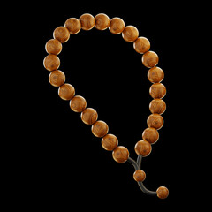 Premium Ramadan rosary icon 3d rendering on isolated background
