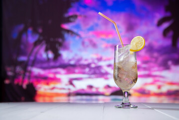 夕焼けとドリンク