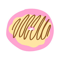 Donut in cartoon style. Vector illustration isolated on white background.