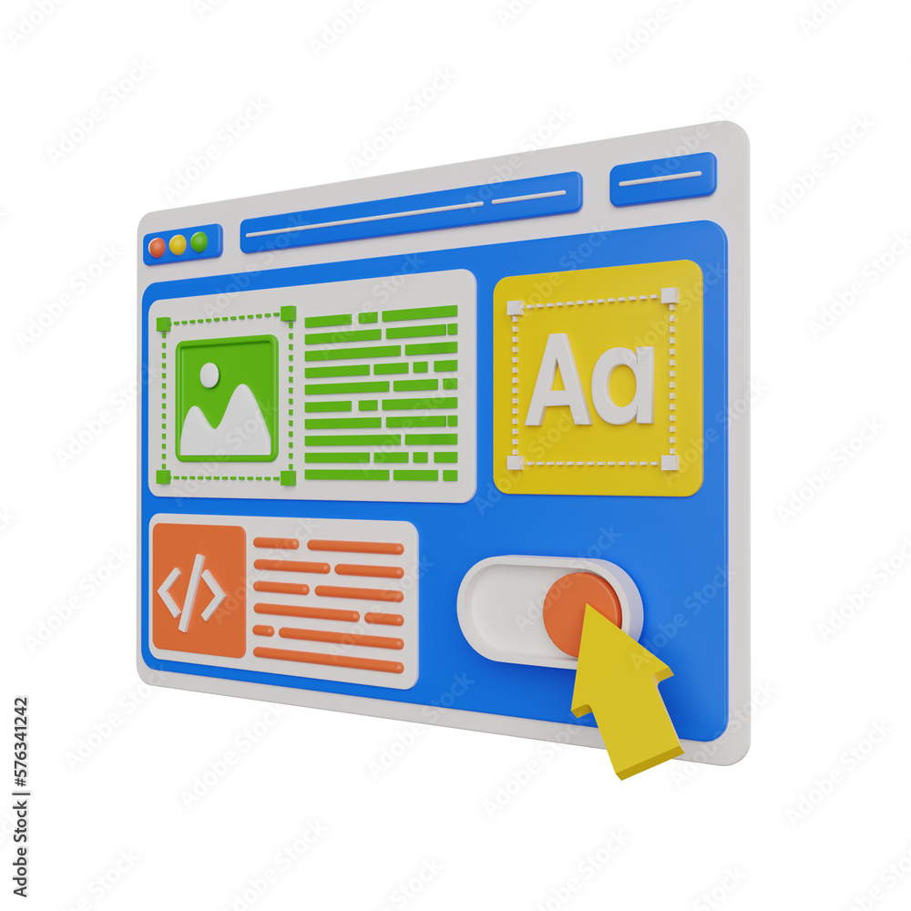 Poster 3d web design. icon isolated on white background. 3d rendering illustration