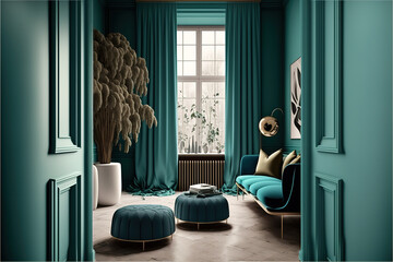 Color of the year 2023 in interior design ,3d illustration,3d rendering