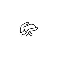 rabbit silhouette black logo concept template