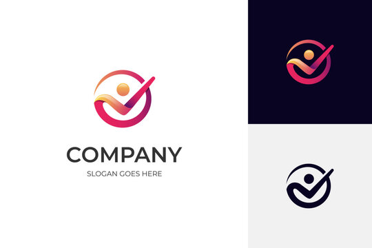 business success People Check Logo design, human good service icon symbol, analysis health check logo element. coach logo symbol