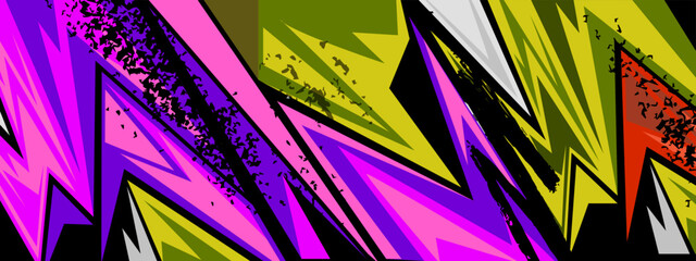 Abstract gaming background in futuristic style. Geometric yellow purple pattern vector illustration