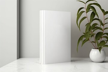 realistic book cover mockup template in front side, Generative AI