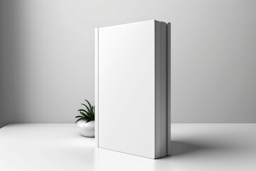 mockup of book standing on a white background, Generative AI