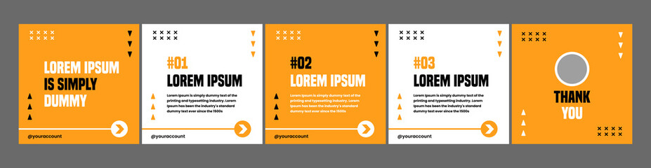 simple social media template carousel or microblog post. banner template with orange and white color combination © Rozin