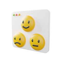 3d Feedback. icon isolated on white background. 3d rendering illustration