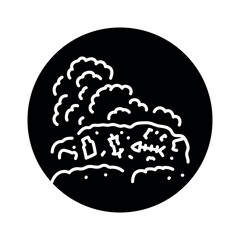 Burning garbage black line icon. Pictogram for web page