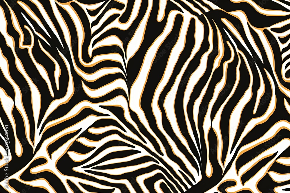 Poster seamless pattern of zebra stripes. the pattern looks like tiger stripes. fabrics made from the hides
