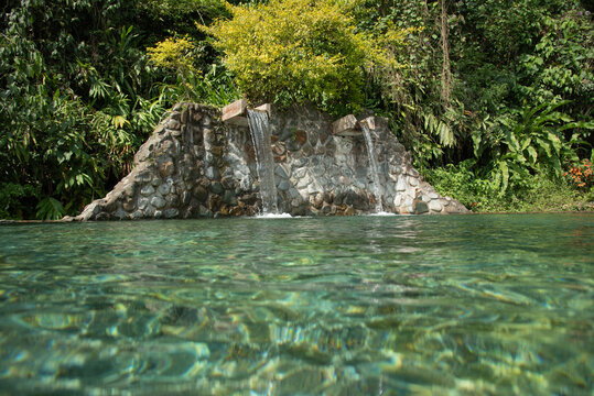 Natural pool surrounded by beautiful nature. Las chorreras del Carmen, natural and paradisiacal pool with crystal clear waters