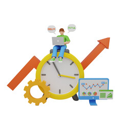 3d business. icon isolated on white background. 3d rendering illustration