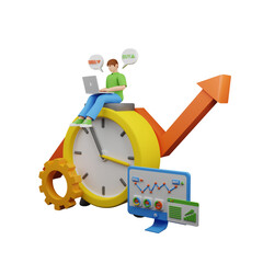 3d business. icon isolated on white background. 3d rendering illustration