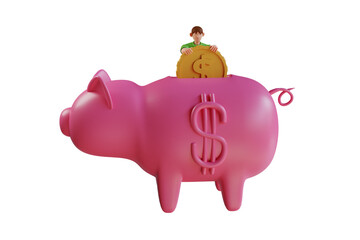 3d business. icon isolated on white background. 3d rendering illustration