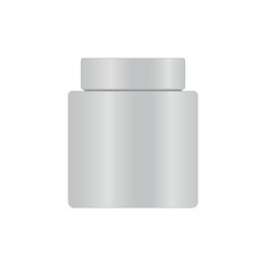 plastic jar for cream, scrub, gel, wax. Realistic packaging layout on a white background