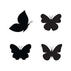 Flying Beautiful butterflies silhouette 04 set of vector designs