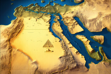 Map of Ancient Egypt.  - obrazy, fototapety, plakaty