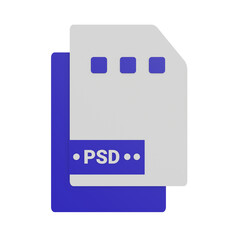 Fototapeta premium 3D Illustration PSD Format File Icon
