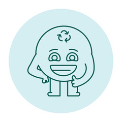 Smile planet color line icon. Ecology