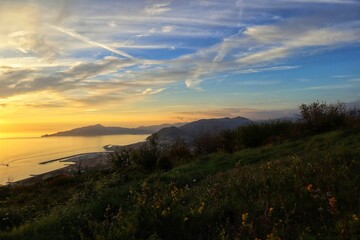 sunset in the mountains