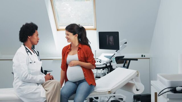 Pregnancy checkup at clinic.
