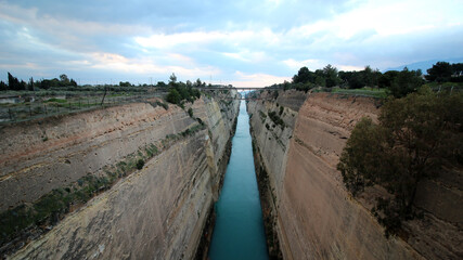 Corinth Canal between Aegian and Ionian Sea