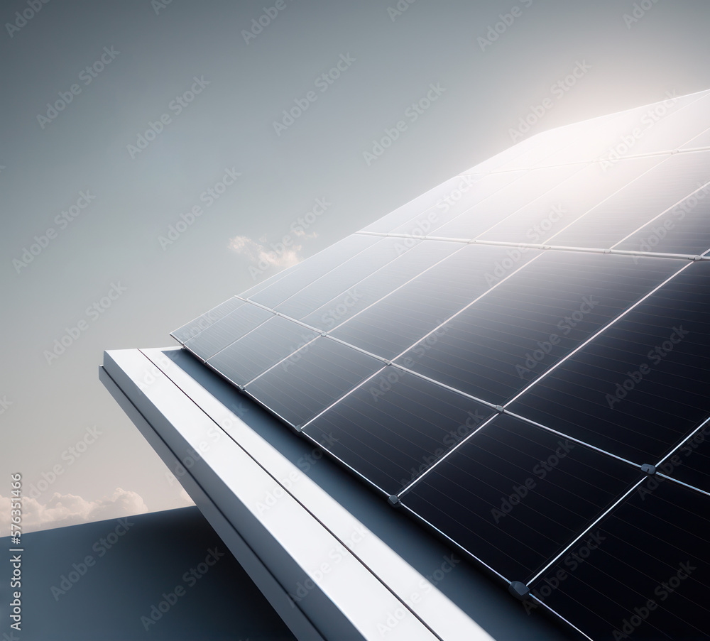 Wall mural solar panel. ui ux simple web design. generative ai