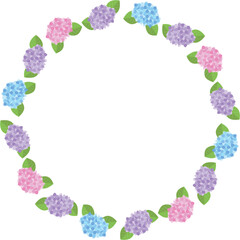 紫陽花の円形フレーム