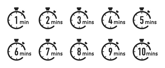 Timer, clock, stopwatch isolated illustration. Cook time or countdown time. - obrazy, fototapety, plakaty
