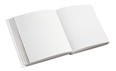 Open square book with blank pages cut out