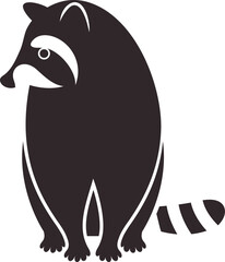 Raccoon logo. Isolated raccoon on white background