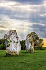 Avebury neolithic henge monument in England