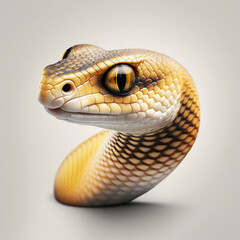 Fototapeta premium Realistic head snake on a white background , generative AI