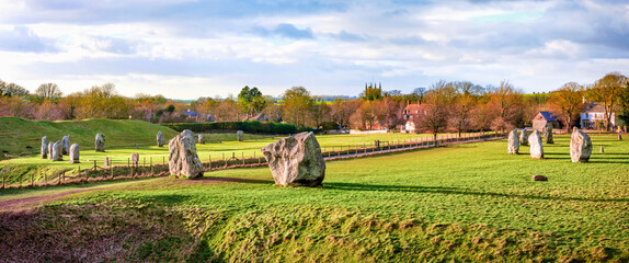 Avebury neolithic henge monument in England