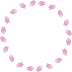 桜の花びらの円形フレーム　ピンク