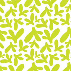 Abstract seamless pattern of leaf-like shapes