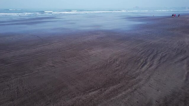 Aerial footage of Harnai beach at Dapoli, located 200 kms from Pune on the West Coast of Maharashtra India.