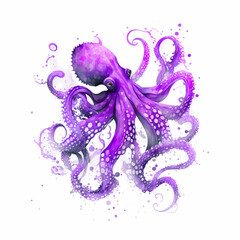 Purple Art Deco Octopus