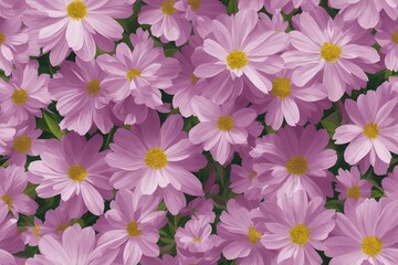 Obraz na płótnie Canvas Seamless flowers pattern painting with trendy colors. Print Design, generative ai, perfect for interior, furniture and fashion.