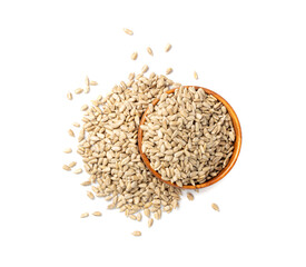 Peeled Sunflower Seeds Isolated, Raw Sunflower Kernels Group, Sun Flower Grains, Peeled Sunflower Seeds