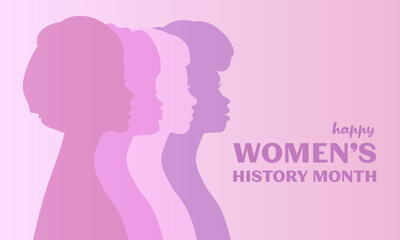 Women's History Month - card, poster, template, background. EPS-10
