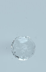 vertical Real transparent water drips. Pure Cosmetics Product. Moisturizer Skin Care.