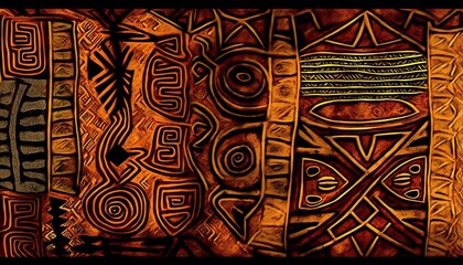 Africa abstract geometric shapes pattern. AI generative.