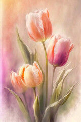 Bouquet of tulips. Illustration - Flowers
