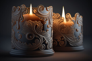 Candles on the table. Illustration - Graphic resources