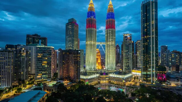 Day to night,4kTime lapse,Amazing scenery of Kuala Lumpur, Malaysia.