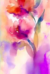 Watercolor painting for Mothers Day abstract background,Generative AI