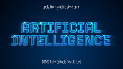AI, artificial intelligence, machine learning text effect, editable text effect vector.