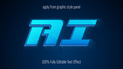 AI, artificial intelligence, machine learning text effect, editable text effect vector.